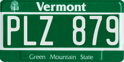 VT license plate PLZ879