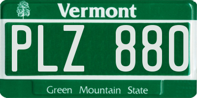VT license plate PLZ880