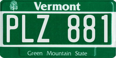 VT license plate PLZ881