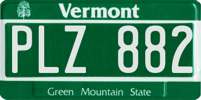 VT license plate PLZ882