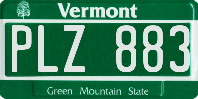 VT license plate PLZ883