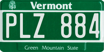 VT license plate PLZ884