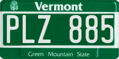 VT license plate PLZ885