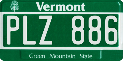 VT license plate PLZ886