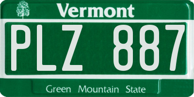 VT license plate PLZ887