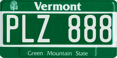 VT license plate PLZ888