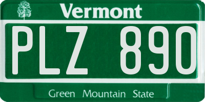 VT license plate PLZ890