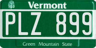 VT license plate PLZ899