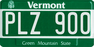 VT license plate PLZ900