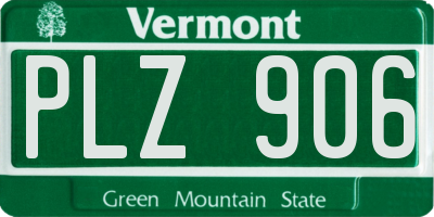 VT license plate PLZ906