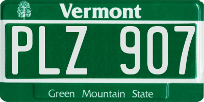 VT license plate PLZ907