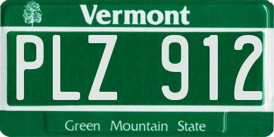 VT license plate PLZ912