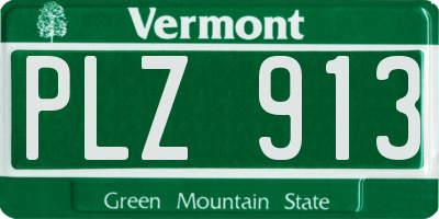 VT license plate PLZ913