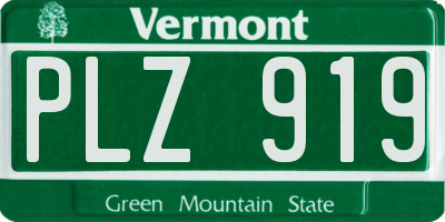 VT license plate PLZ919