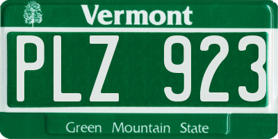 VT license plate PLZ923