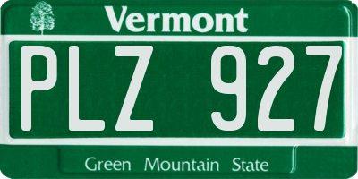 VT license plate PLZ927