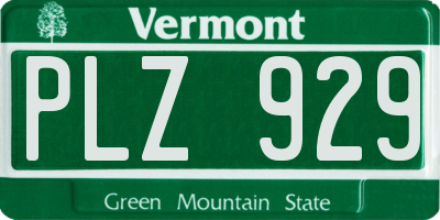 VT license plate PLZ929