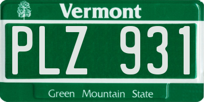 VT license plate PLZ931
