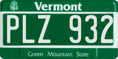 VT license plate PLZ932