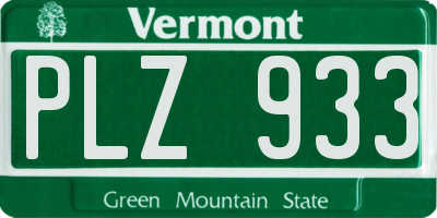 VT license plate PLZ933