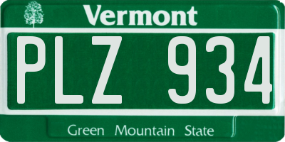 VT license plate PLZ934
