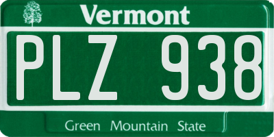 VT license plate PLZ938