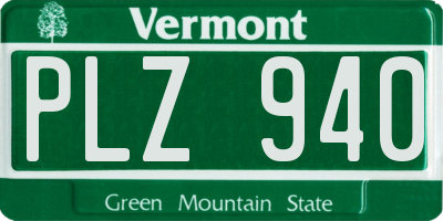 VT license plate PLZ940