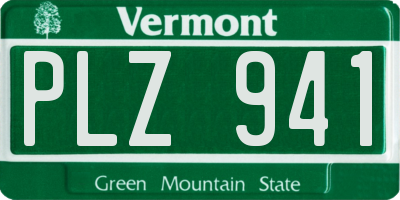 VT license plate PLZ941