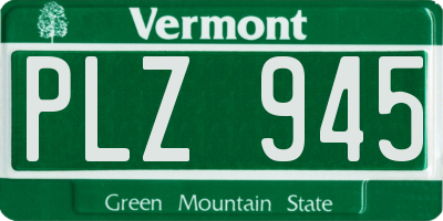 VT license plate PLZ945