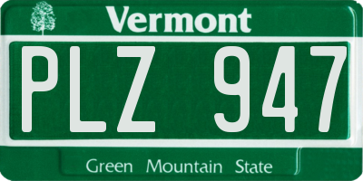 VT license plate PLZ947