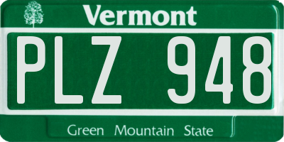 VT license plate PLZ948