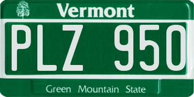 VT license plate PLZ950