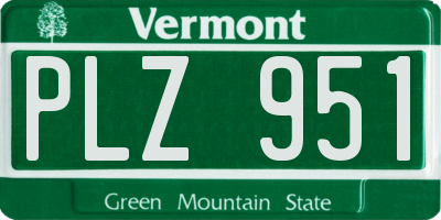 VT license plate PLZ951