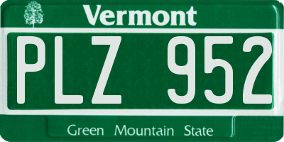 VT license plate PLZ952