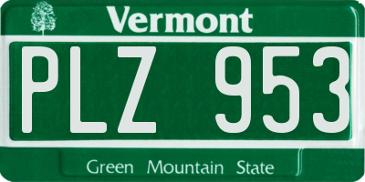 VT license plate PLZ953