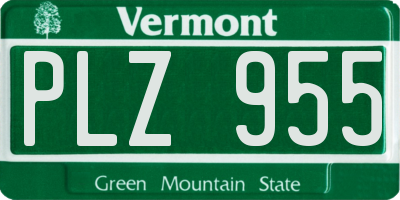 VT license plate PLZ955