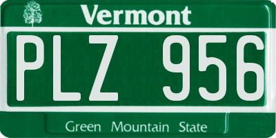 VT license plate PLZ956