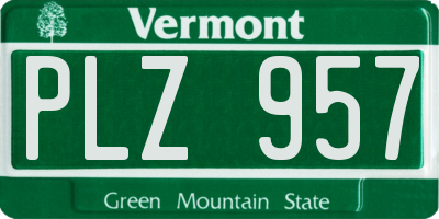 VT license plate PLZ957