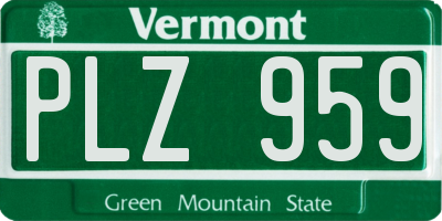VT license plate PLZ959