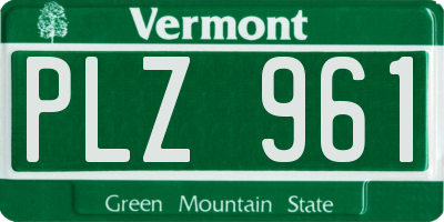 VT license plate PLZ961
