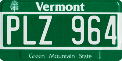 VT license plate PLZ964