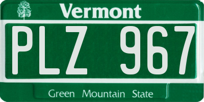 VT license plate PLZ967