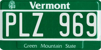 VT license plate PLZ969
