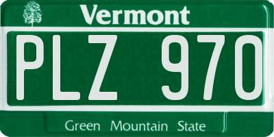 VT license plate PLZ970