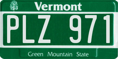 VT license plate PLZ971