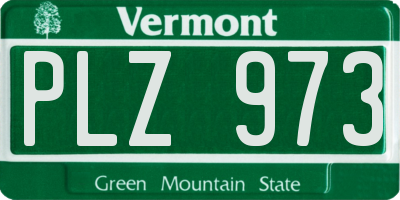 VT license plate PLZ973