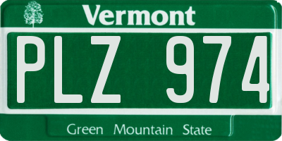 VT license plate PLZ974