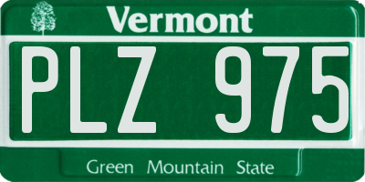 VT license plate PLZ975