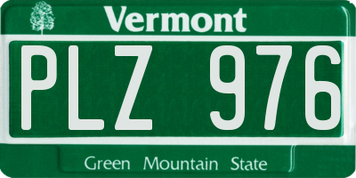 VT license plate PLZ976