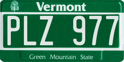 VT license plate PLZ977